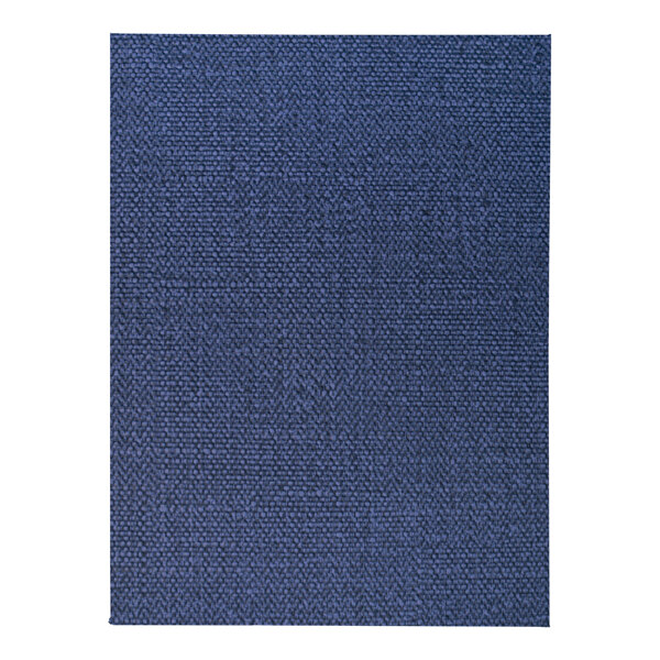 A close-up of a navy blue fabric with a square pattern.