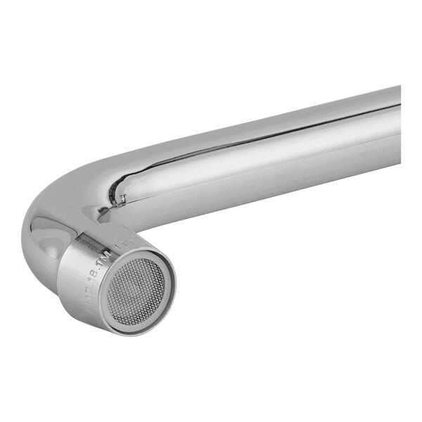 A Krowne wall-mount faucet with lever handles and a 12" swing nozzle.