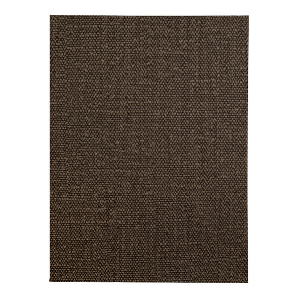 A white rectangular fabric menu cover with black borders.