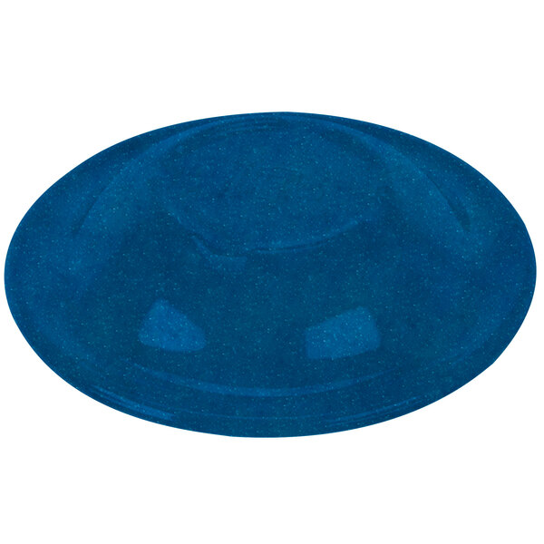 A blue Texas melamine bowl with a white background.