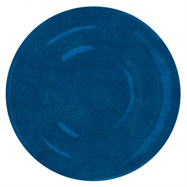 A blue bowl with a white circle inside.