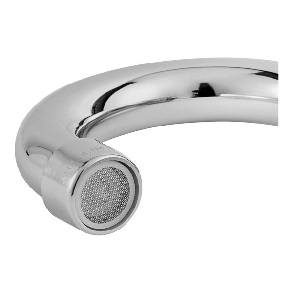 A Krowne deck-mount faucet with lever handles and a gooseneck nozzle.