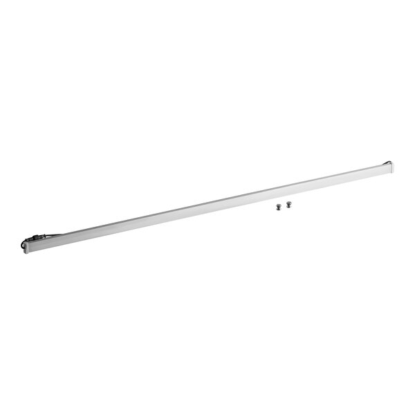 A white metal bar with screws on the end.