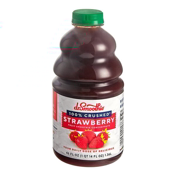 Dr. Smoothie 100% Crushed Strawberry Fruit Smoothie Mix 46 fl. oz. - 6/Case