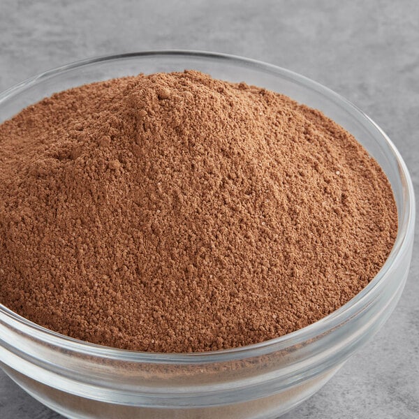 A bowl of Ghirardelli Double Chocolate Hot Cocoa Mix.