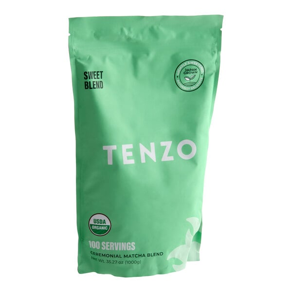 Tenzo Organic Sweetened Matcha Latte Mix 1,000 Gram (35.27 oz.) - 12/Case
