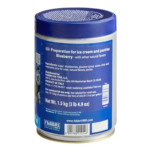 Fabbri Delipaste 1.5 kg Blueberry Flavoring Paste - 8/Case