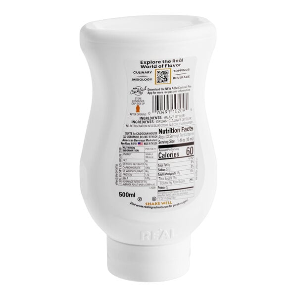 Real Blue Agave Nectar Natural Sweetener 16.9 fl. oz. - 6/Case