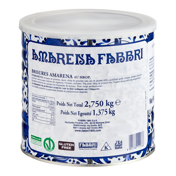 Fabbri Amarena Cherry Pieces in Syrup 6 lb. (2.75 kg) - 6/Case