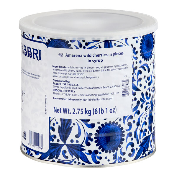 Fabbri Amarena Cherry Pieces in Syrup 6 lb. (2.75 kg) - 6/Case