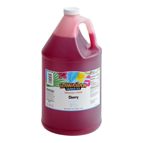 Hawaiian Shaved Ice Cherry Snow Cone Syrup 1 Gallon - 4/Case