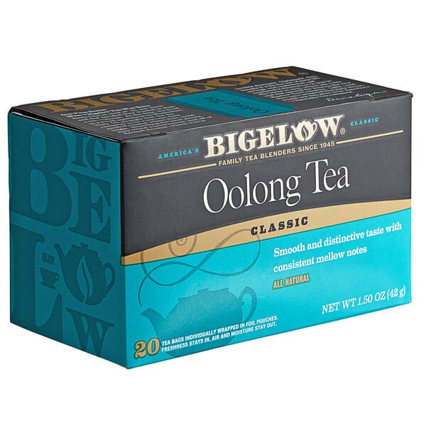 A box of Bigelow Oolong Tea Bags.