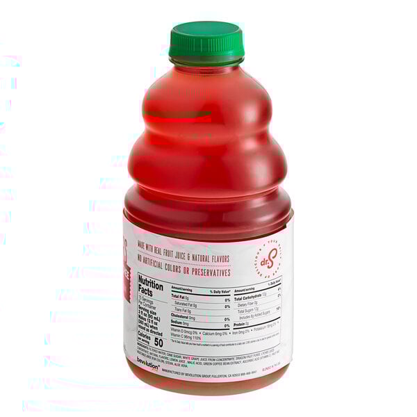 A bottle of Dr. Smoothie Dragon Fruit Lychee Refresher concentrate with a red label.