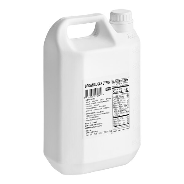 A white jug of Fanale Brown Sugar Concentrated Syrup.