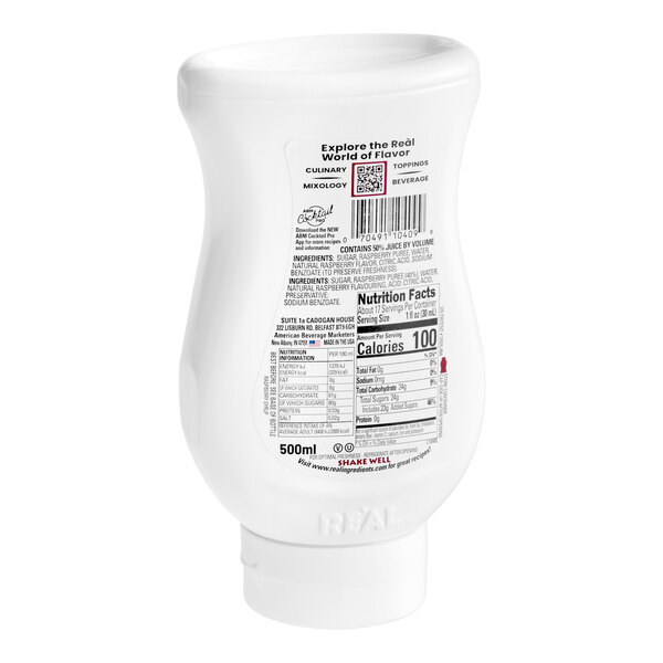 Real Raspberry Puree Infused Syrup 16.9 fl. oz. - 6/Case