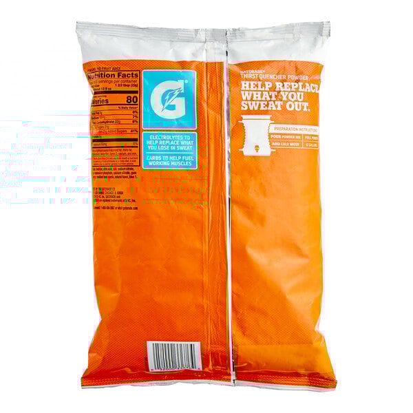 A bag of orange Gatorade powder.