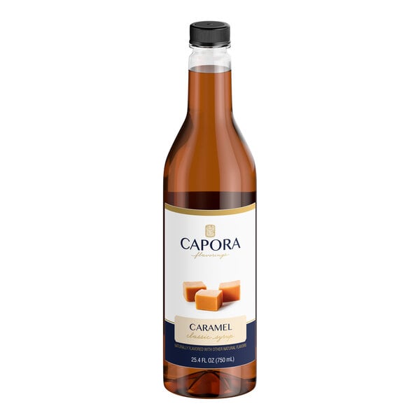 Capora Caramel Flavoring Syrup 750 mL - 6/Case