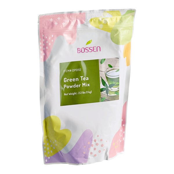 A 2.2 lb bag of Bossen Green Tea Powder Mix.