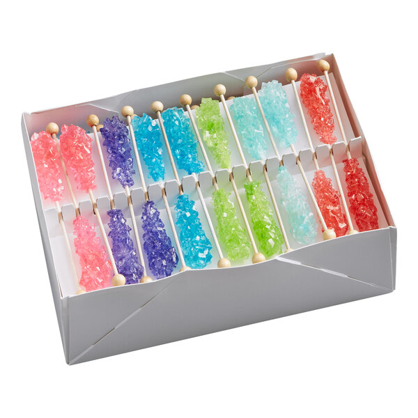 Roses Dryden and Palmer Assorted Unwrapped Rock Candy Swizzle Stick - 288/Case