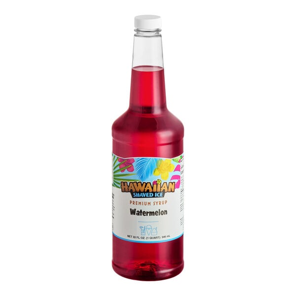Hawaiian Shaved Ice Watermelon Snow Cone Syrup 32 fl. oz. - 12/Case