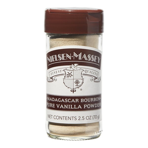 A case of 6 Nielsen-Massey Madagascar Bourbon Pure Vanilla Powder bottles.