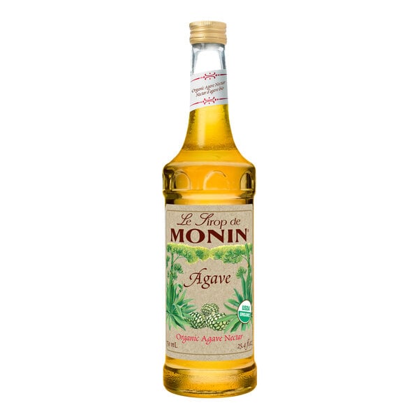 Monin Organic Agave Nectar Sweetener Syrup 750 mL - 6/Case