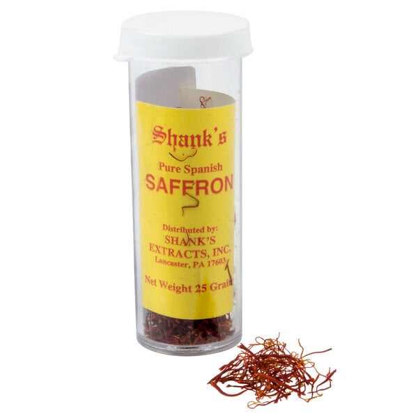 A case of 12 jars of Shank's Spanish Saffron on a counter.