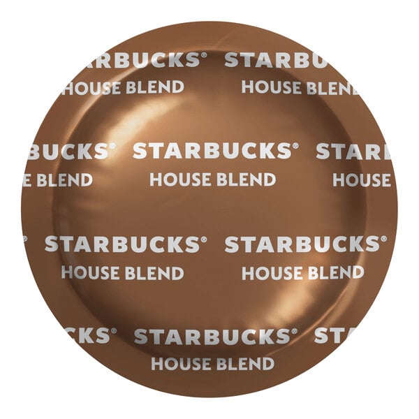 A brown plate of Nespresso Starbucks House Blend coffee pods.