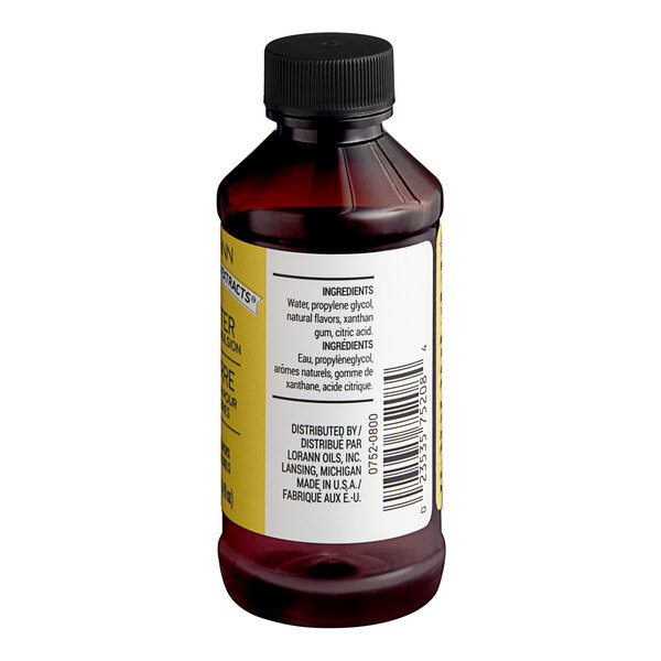 A 4 fl. oz. bottle of LorAnn Oils all-natural butter bakery emulsion.