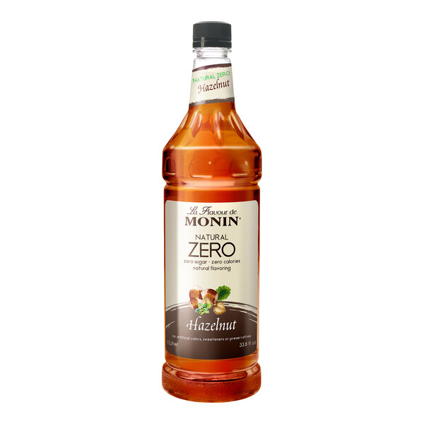 Monin Zero Calorie Natural Hazelnut Flavoring Syrup 1 Liter - 4/Case