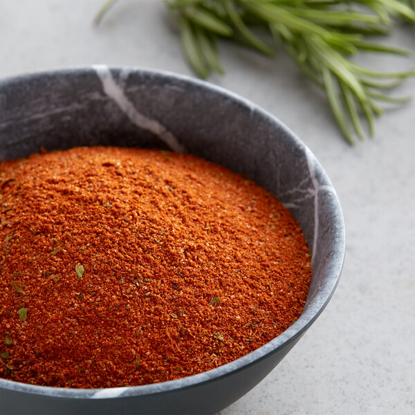 A bowl of red Regal Pennsylvania Pork Twang powder.