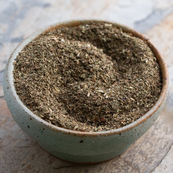 A bowl of Regal Fancy Basil Leaves.