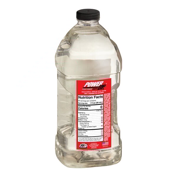 A close-up of a Lotus Plant Power 64 fl. oz. bottle of concentrate with a label.