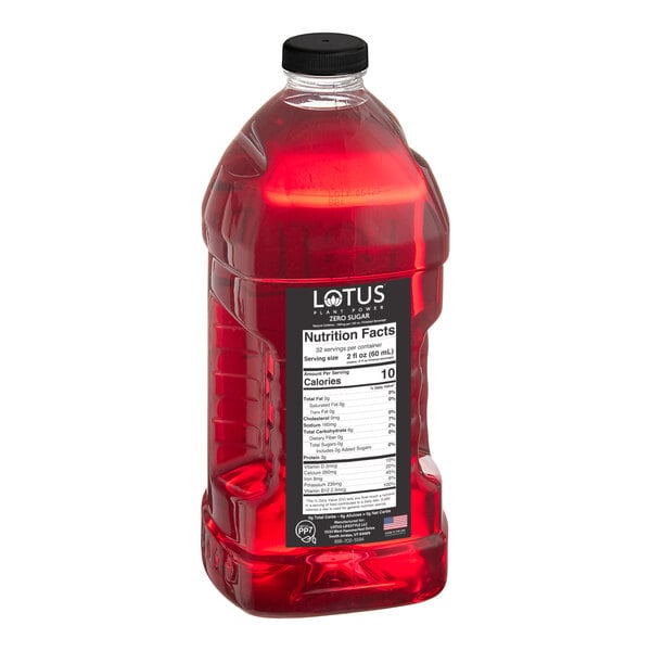 A large plastic bottle of Lotus Plant Power Sugar-Free Pink Lotus 5:1 Energy Concentrate.