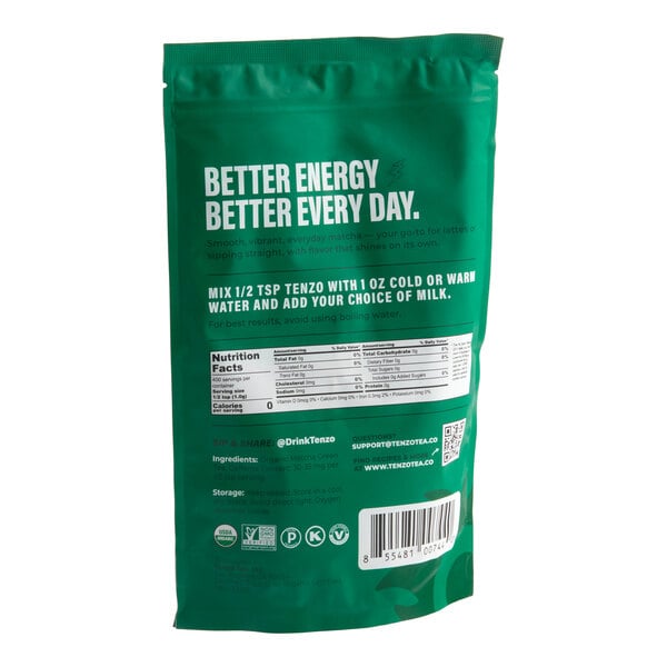Tenzo Organic Ceremonial Matcha Green Tea Powder 400g (14.1 oz.) - 24/Case