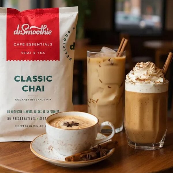 Dr. Smoothie Cafe Essentials Classic Chai Beverage Mix 3.5 lb. - 5/Case