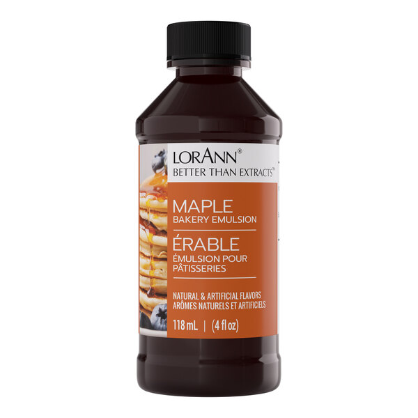 A 4 fl. oz. bottle of LorAnn Oils Maple Bakery Emulsion.