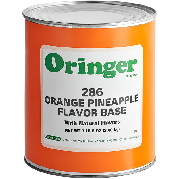 A white #10 can of Oringer Orange Pineapple Puree.