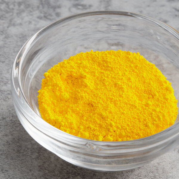 A bowl of Chefmaster yellow powder.