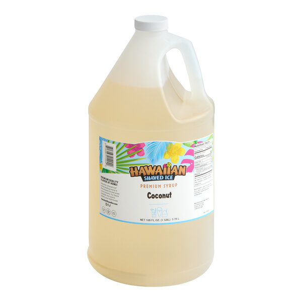 Hawaiian Shaved Ice Coconut Snow Cone Syrup 1 Gallon - 4/Case