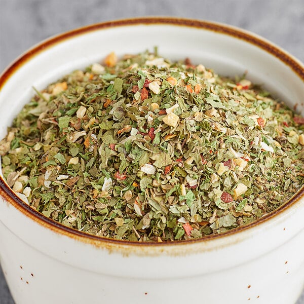 A bowl of Regal Chimichurri seasoning.