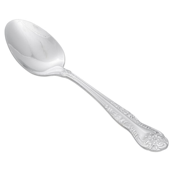 A Oneida Rosewood stainless steel teaspoon with a handle.