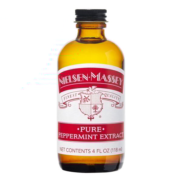 A Nielsen-Massey 4 fl. oz. bottle of Pure Peppermint Extract.