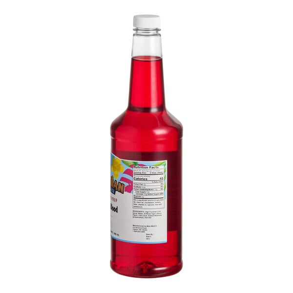 Hawaiian Shaved Ice Tiger's Blood Snow Cone Syrup 32 fl. oz. - 12/Case
