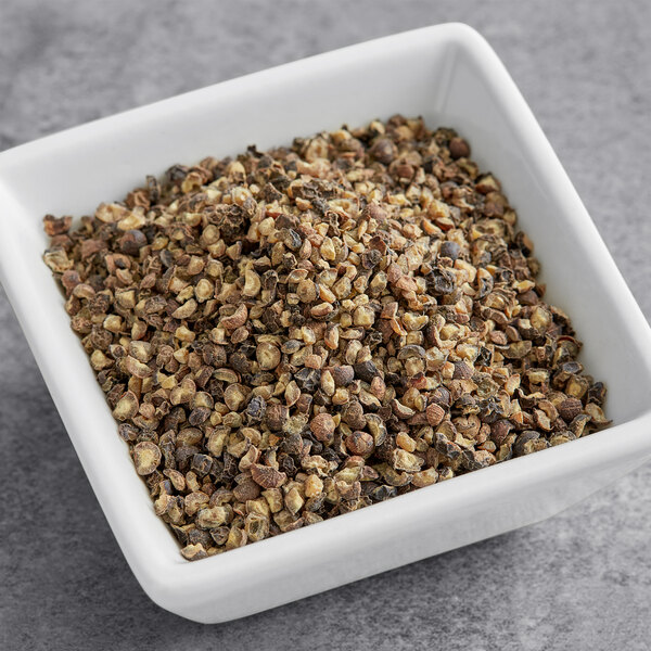 A bowl of Regal Cracked Black Pepper.