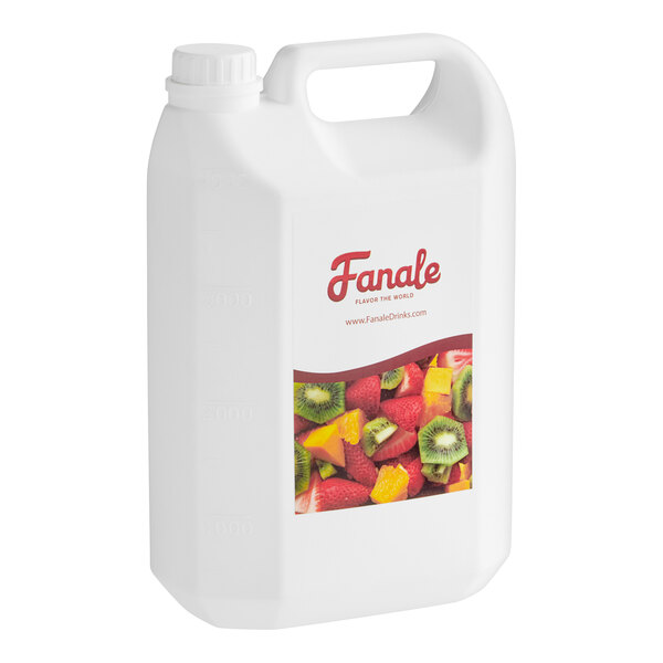 A white jug of Fanale Blueberry Concentrated Syrup with a label on it.