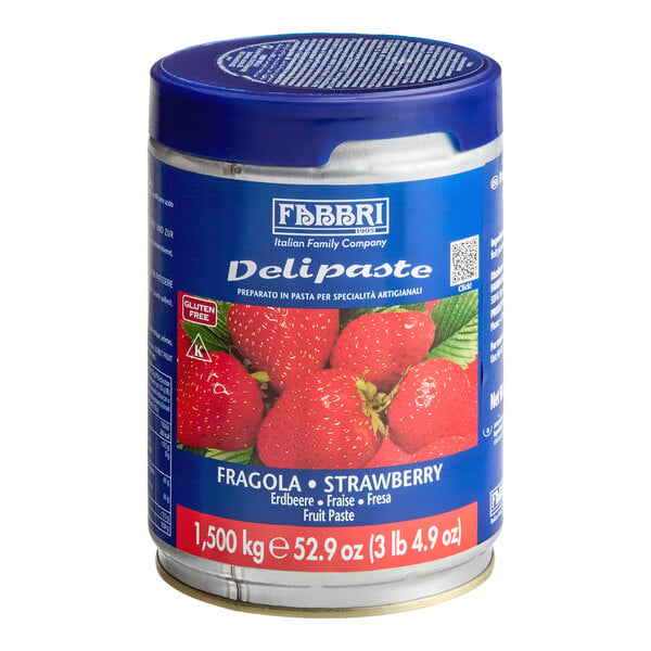 Fabbri Delipaste 1.5 kg Strawberry Flavoring Paste - 8/Case