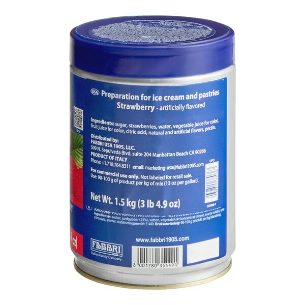Fabbri Delipaste 1.5 kg Strawberry Flavoring Paste - 8/Case