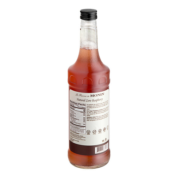 Monin Zero Calorie Natural Raspberry Flavoring Syrup 1 Liter - 4/Case