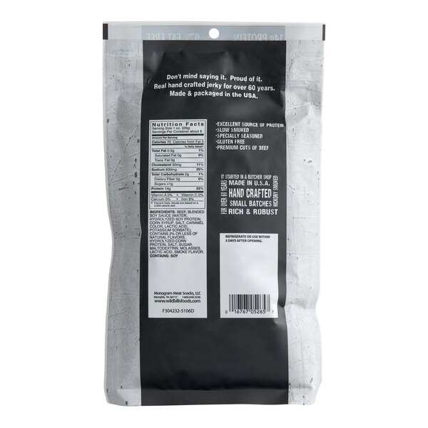A bag of Wild Bill's hickory-smoked beef jerky.